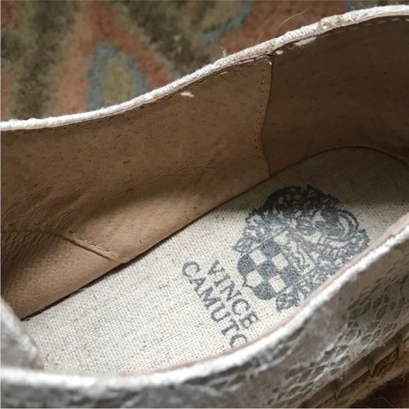 Vince Camuto Ivory White Floral Lace Up Espadrilles - Picture 8 of 10